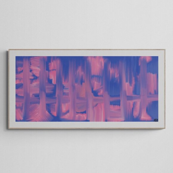 Rose and Violet Abstract Art | Modern Wall Art Decor | Minimalist Digital Prints - Picture 1 of 4